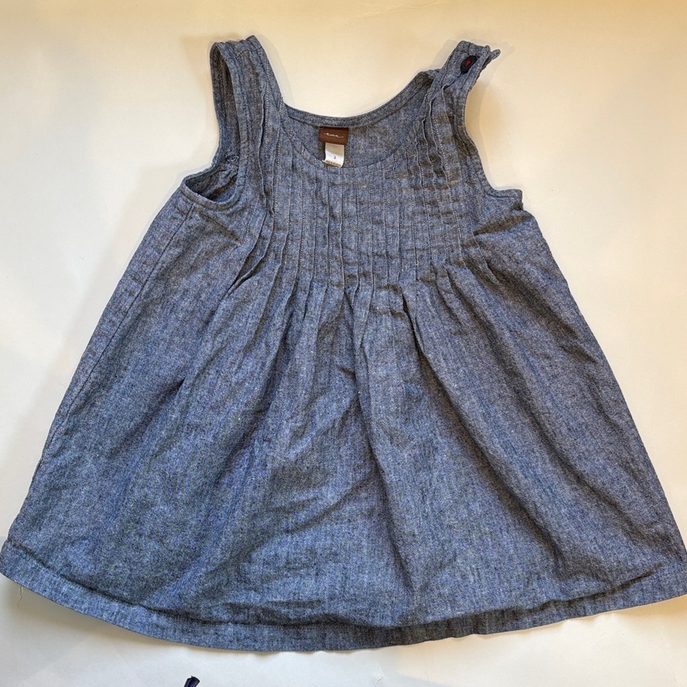 Tea Collection Chambray A-line Dress Linen Size 2